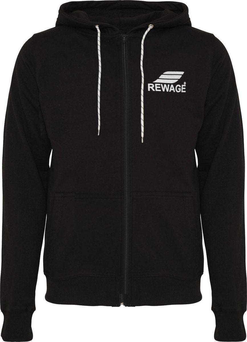 REWAGE Hoodie Met Rits Heren - Zwart - XL