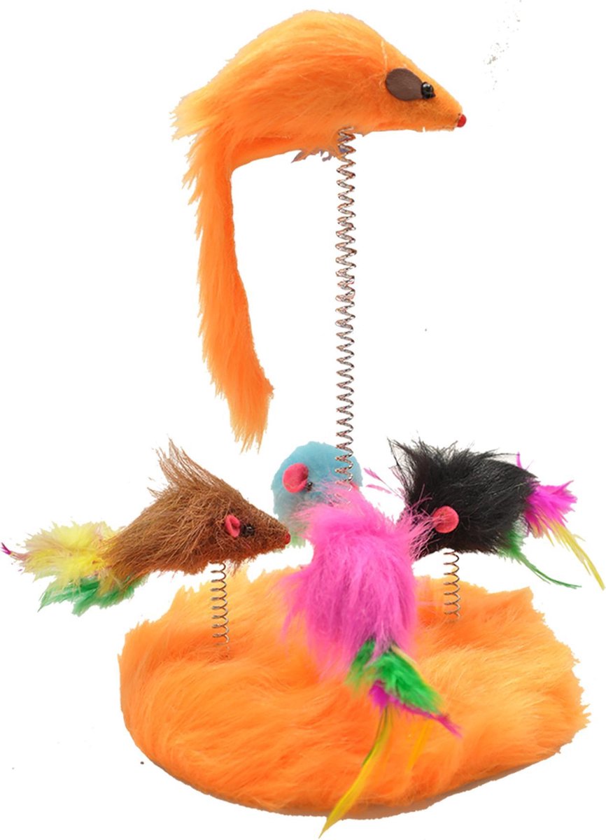 Speelgoed kat speelplaats 17cm oranje