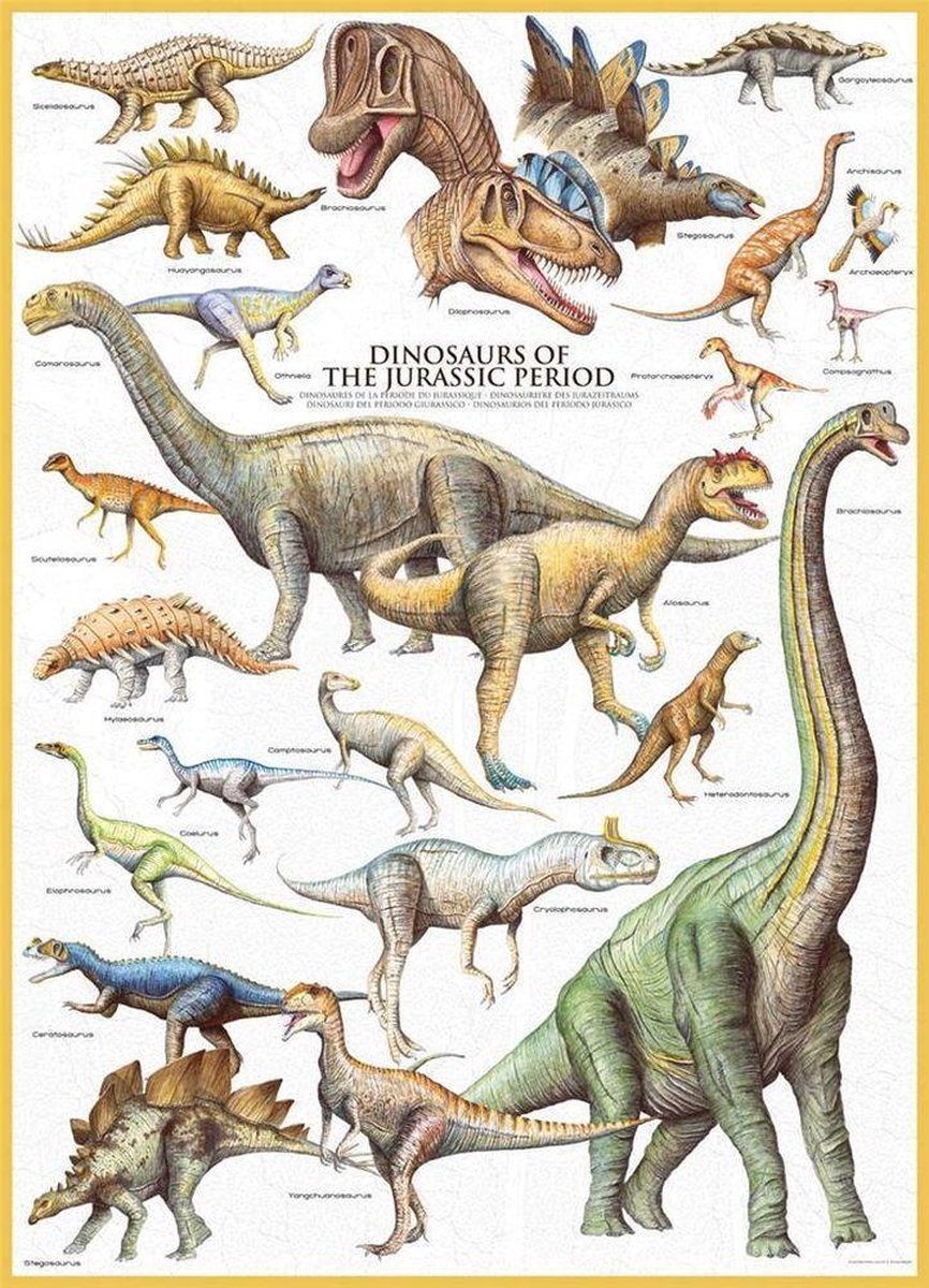 Puzzel 1000 stukjes-Dinosaurs of the jurrasic
