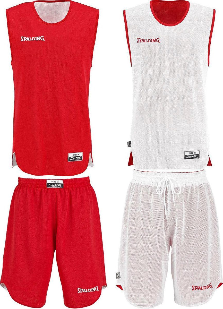 Spalding Doubleface Reversible  Basketbalshirt - Maat XXS  - Unisex - rood/wit
