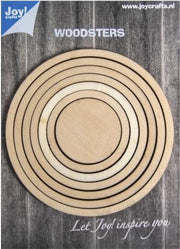 Joy! Crafts Woodsters hout - Cirkels voor Deco-Schudkaarten 6320/0011 99 - 89 - 79 - 69 - 59 - 49mm