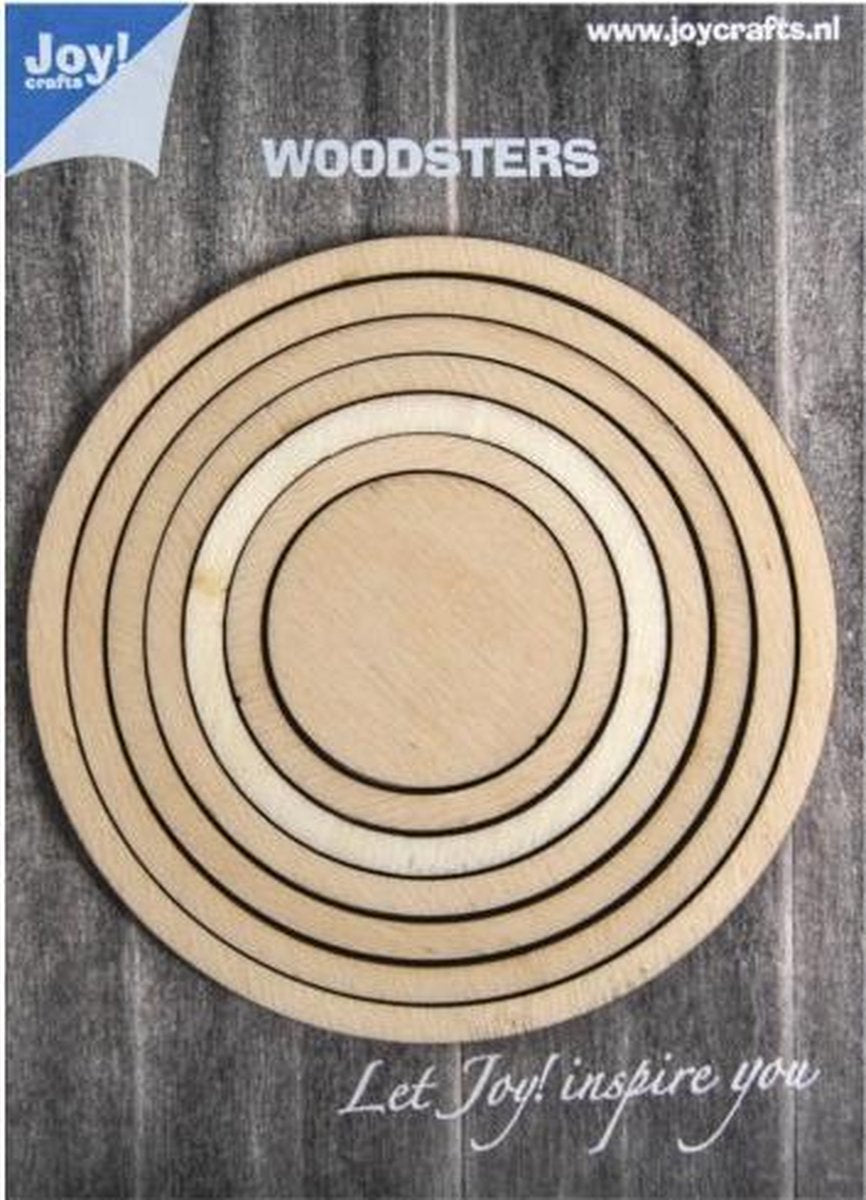 Joy! Crafts Woodsters hout - Cirkels voor Deco-Schudkaarten 6320/0011 99 - 89 - 79 - 69 - 59 - 49mm