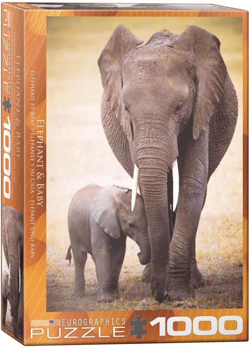 Eurographics puzzel Elephant & Baby - 1000 stukjes