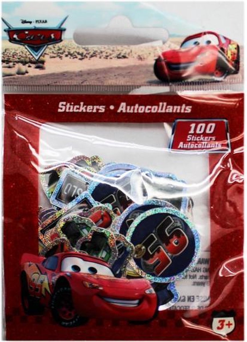 SALE - Disney Cars 100 stickers - speelgoed - auto - sticker - laptop - kinderkamer - agenda - autootjes - racebaan - 1 - 2 - 3 - 4 - 5 - 6 - 7 - stickervellen -  Viros
