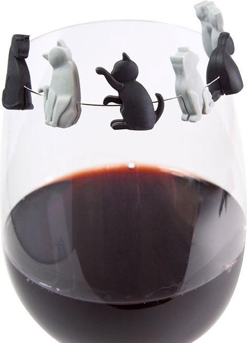 Kat glas markering (set van 6)