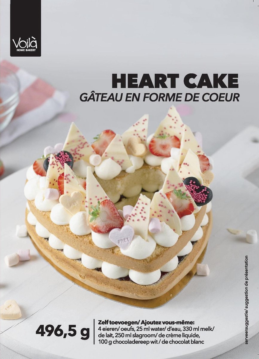 Voila Home Bakery |  Moederdag taart in hart vorm | Taartset