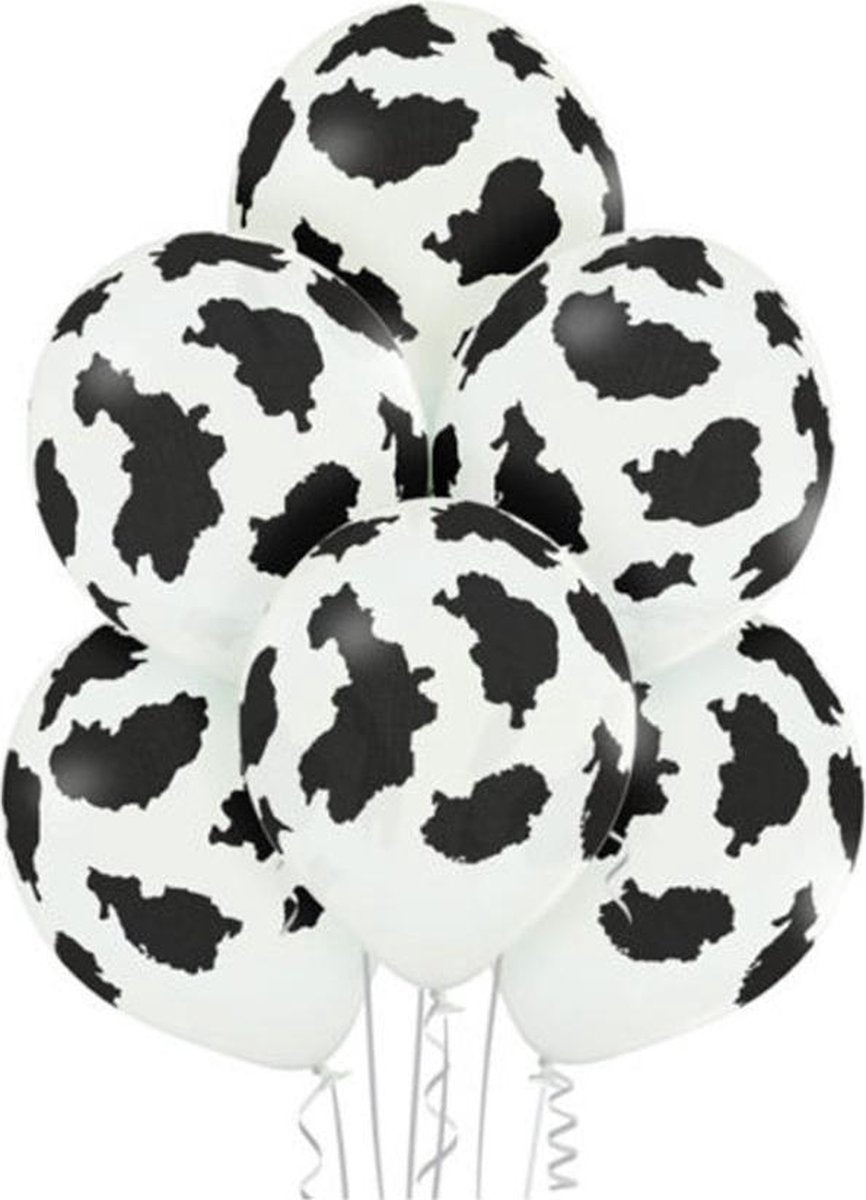 Ballonnen Koe opdruk 8 stuks 