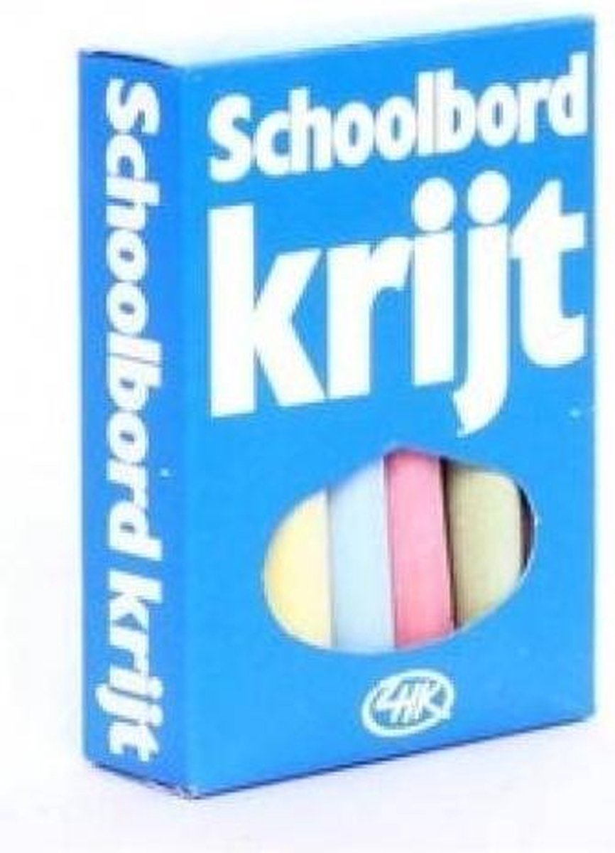 Zuid hollands krijt Schoolbordkrijt gekleurd per 12 stuks