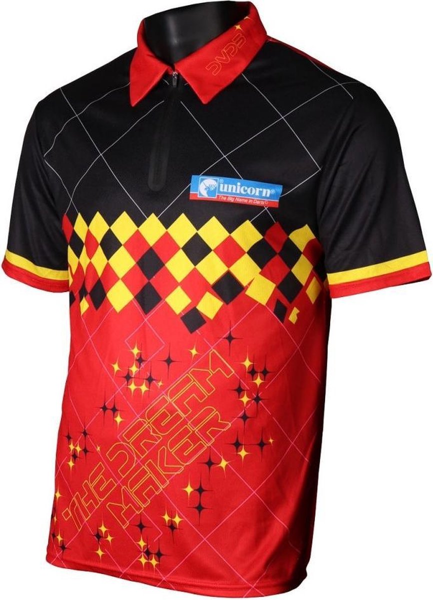 Unicorn Dartshirt Dimitri Van Den Bergh Heren Zwart/rood Maat 3xl