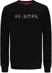 Re-Born Ronde Hals Trui Lange Mouw Heren - Zwart - Maat M