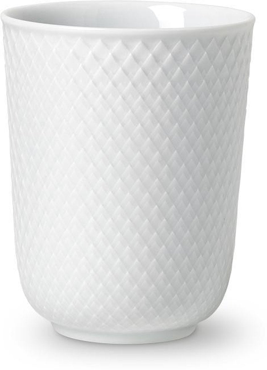 Lyngby Porcelain Rhombe beker 33cl wit