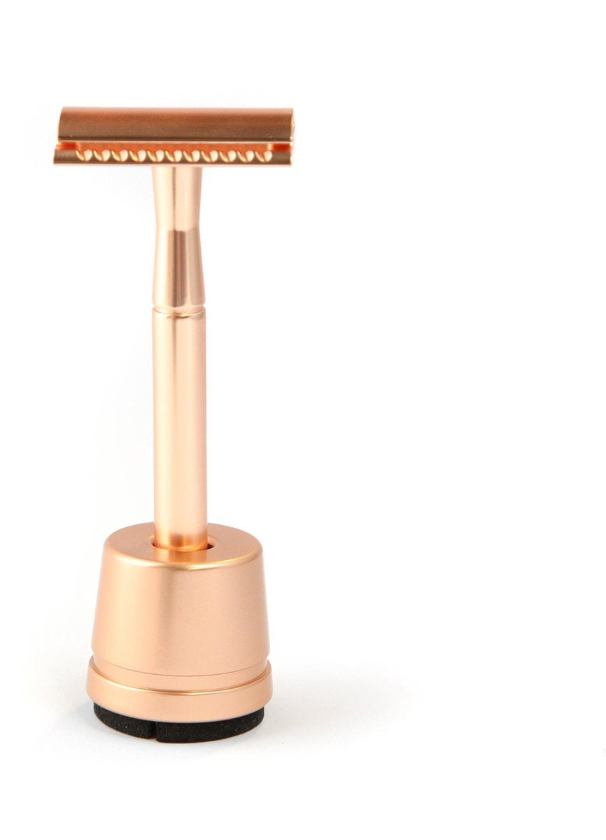 Oceonics Safety Razor Set Rosé incl. standaard en 5 scheermesjes | Zero Waste