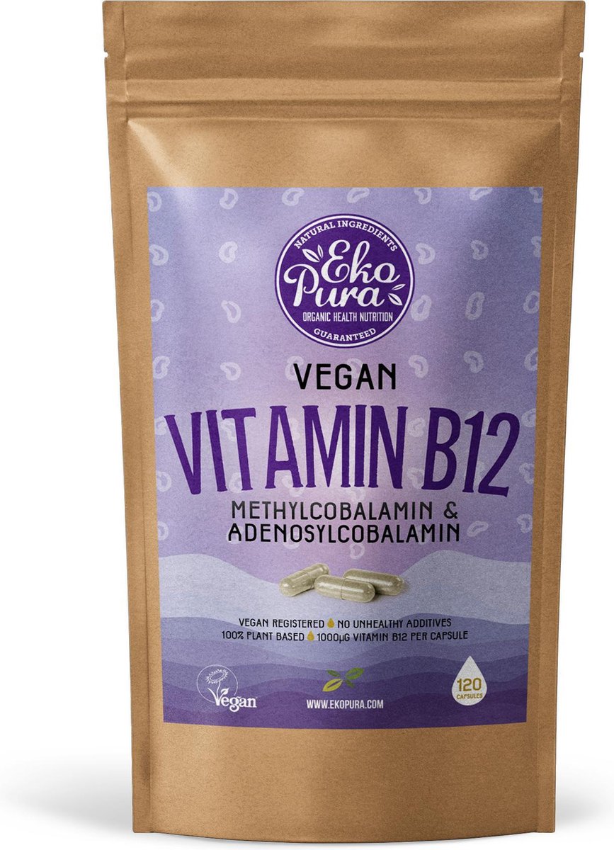 Vitamine B12 Vegan - Methyl en Adenosylcobalamine - 1000mcg per capsule (120 capsules