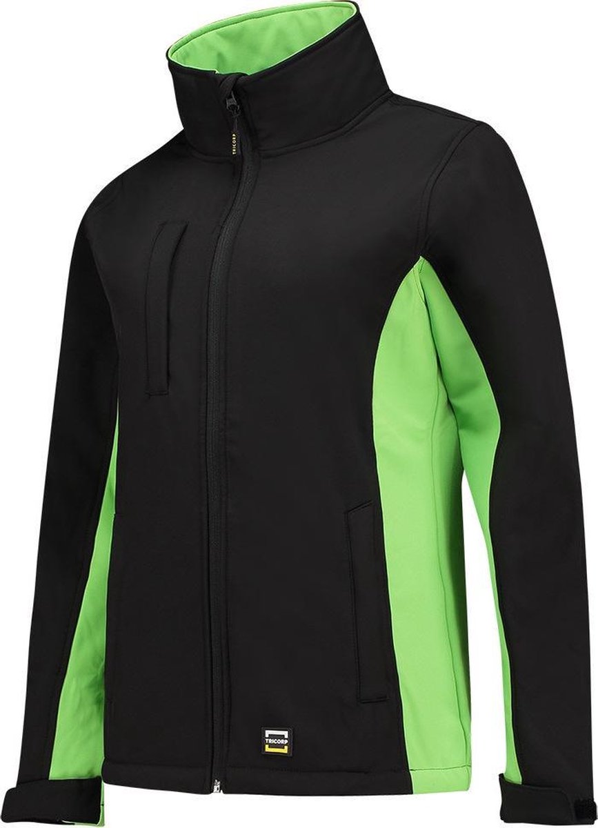 Tricorp Softshell Bicolor Dames - 402008 - zwart / limoen - maat XS