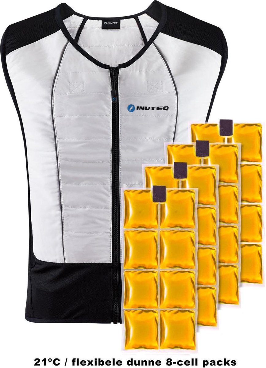 Inuteq Inuteq Compleet BodyCool Hybrid PCM + H2O Koelvest - Maat: XXL - Kleur: Wit Maat: XXL -Wit - 15C / 8 Cell
