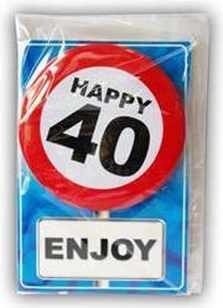 Happy age card 40 jaar (Verjaardagskaart met leeftijd button)
