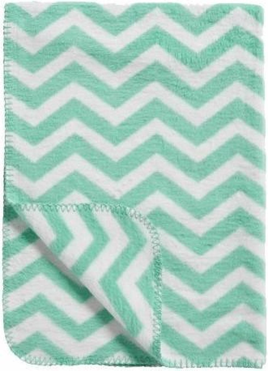 Meyco Zigzag wiegdeken - 75x100 cm - Menthol