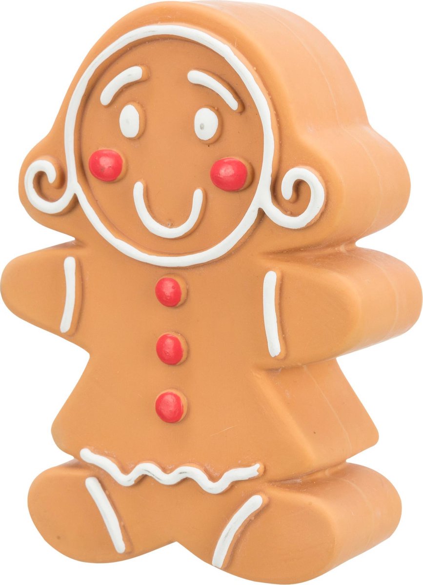 Hondenspeelgoed - Peperkoek figuren van Latex - Kerstfiguur - 11 cm