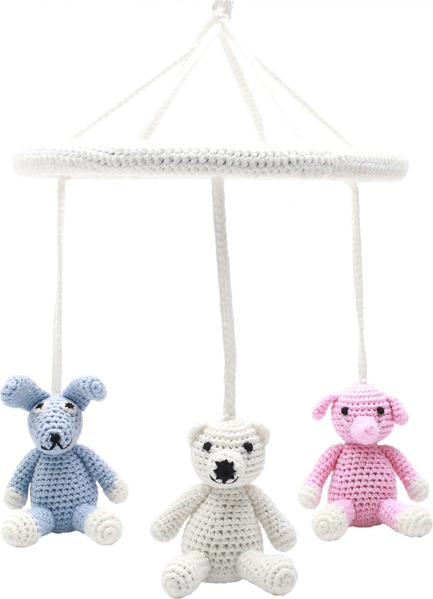 Naturezoo Mobiel Konijn/ijsbeer/olifant Gehaakt Junior 24 Cm
