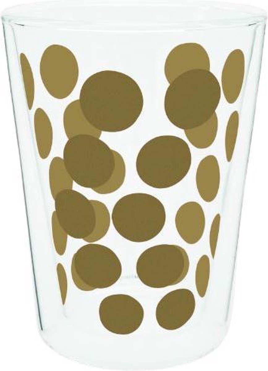 Zak!Designs Dotdot Theebeker - Dubbelwandig - 35 cl - Goud