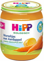 HiPP BIO maaltijd vanaf 4 maanden - Worteltjes met Aardappel - 6 stuks 125gr