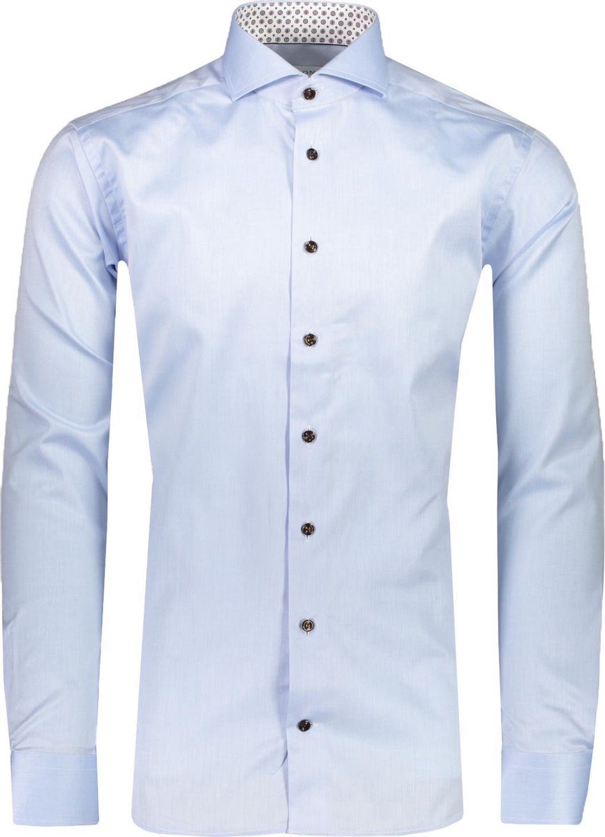 Eton  Overhemd Blauw Getailleerd - Maat UK16.5-EU42 - Heren - Herfst/Winter Collectie - Katoen