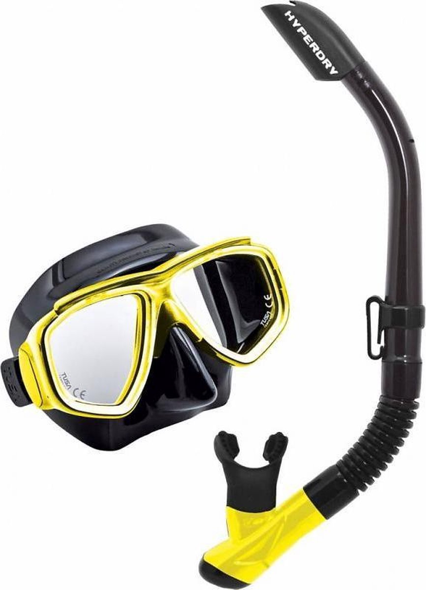 Snorkelset Tusa Splendive zwart/geel