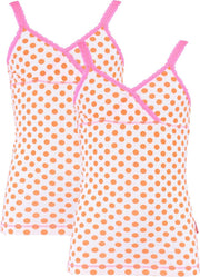 Claesen's hemdje meisje Orange Dots 2-pack 164-170