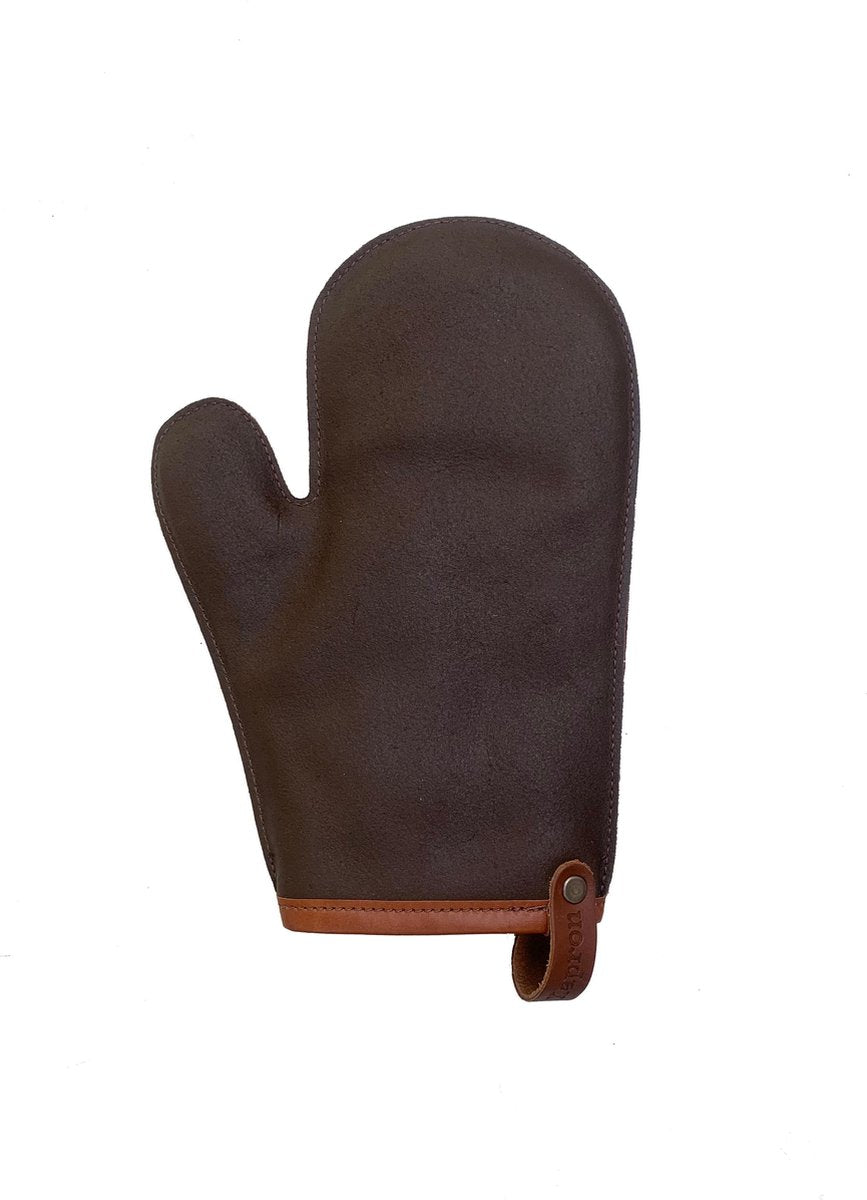 Xapron leren (BBQ) ovenwant Kansas - kleur Brown (bruin)