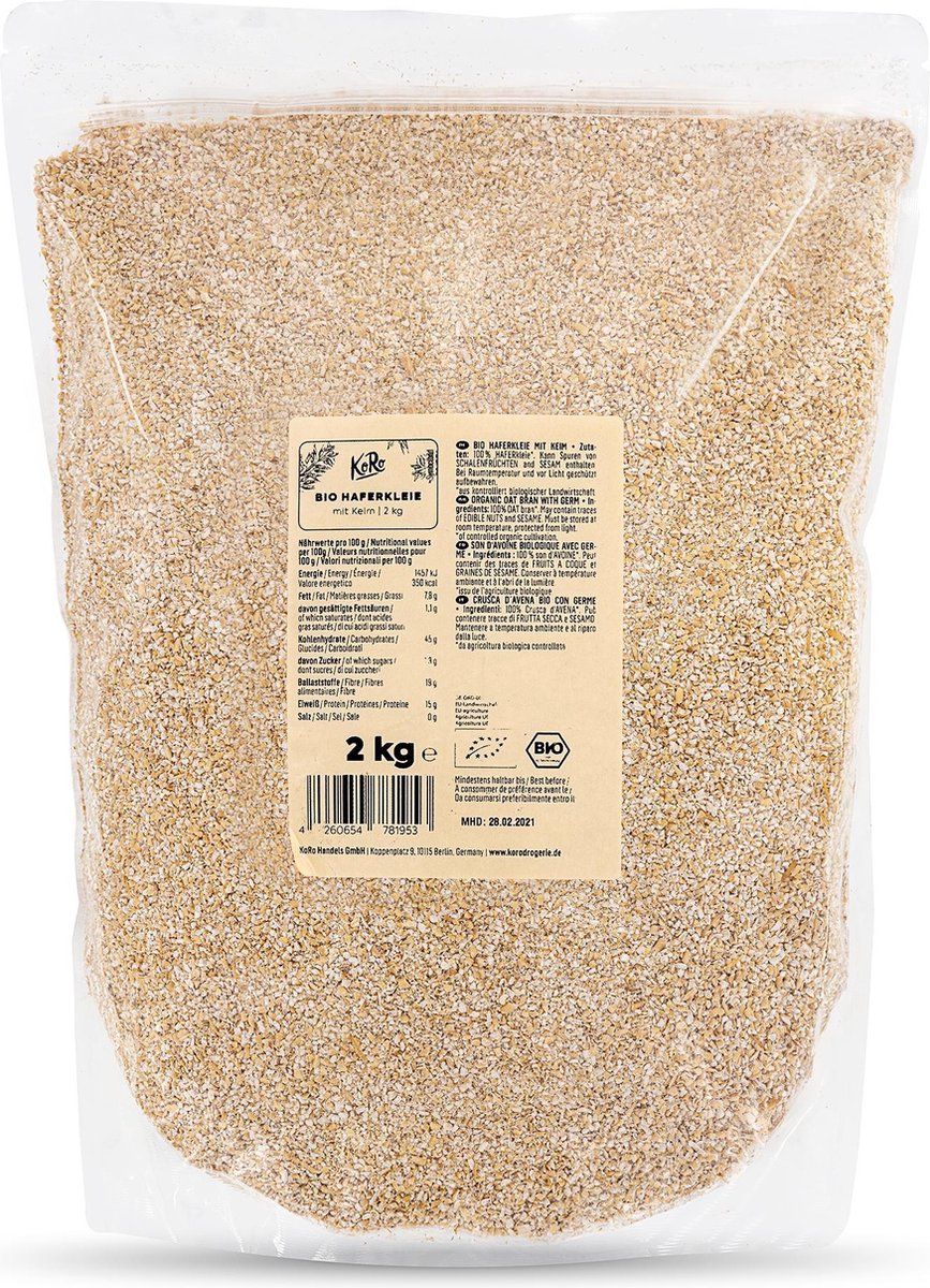 KoRo | Biologische haverzemelen met kiem | 2 kg
