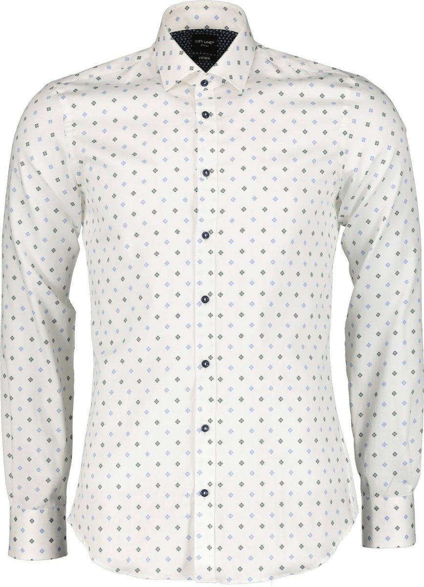 City Line By Nils Overhemd - Body Fit - Wit - 36