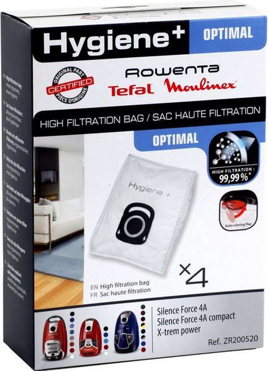 Rowenta Tefal Moulinex stofzuigzakken origineel - 4st - stofzakken stofzuigerzakken - Silence Force4A