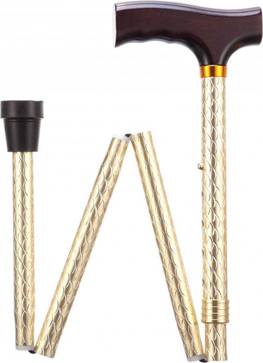 Opvouwbare wandelstok - Etched Gold 76 - 89 cm