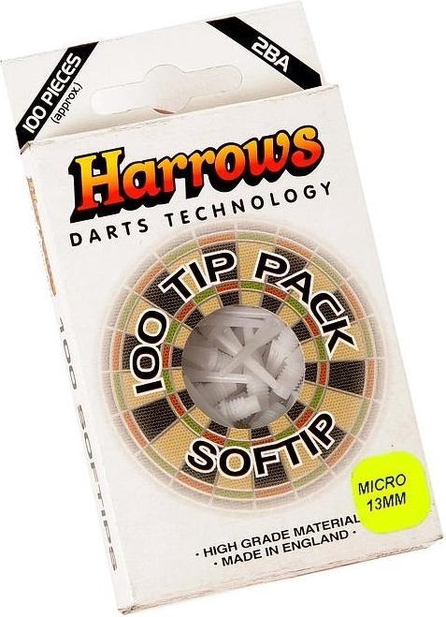 Harrows Softtip punten micro 2ba 100pcs wit
