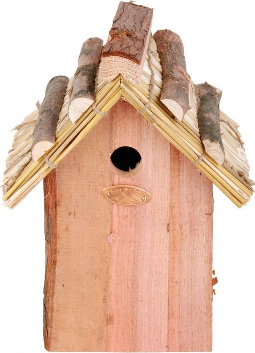 Bellatio Houten Vogelhuisje Rieten Dak