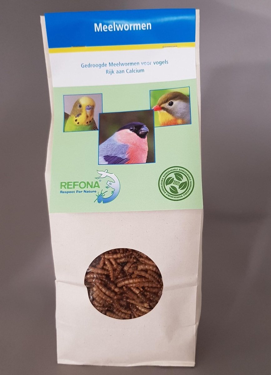 Biopack Gedroogde Meelwormen - 1 Liter - Geschikt als voer voor vogels