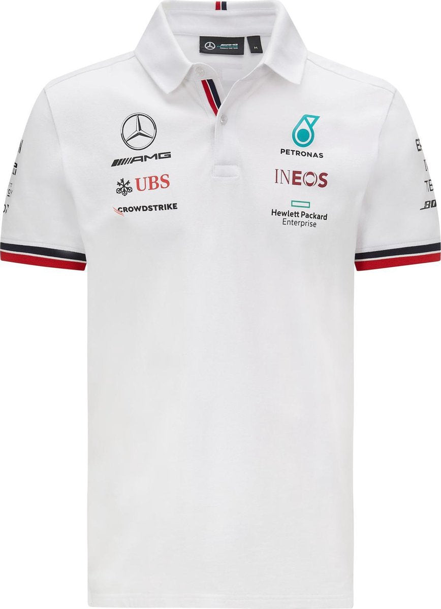 Mercedes Teamline polo wit XL - 2021 Formule 1