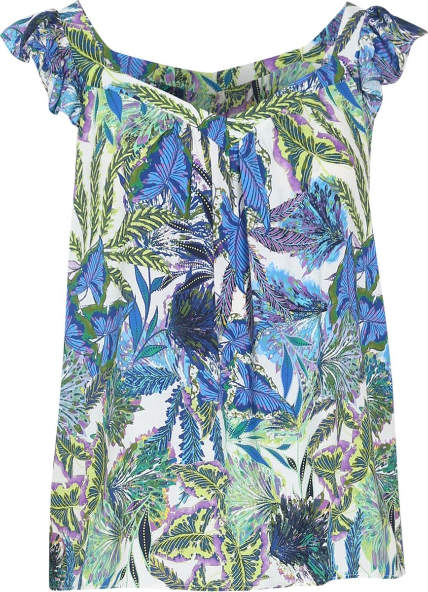 Blouse met tropische print in viscose