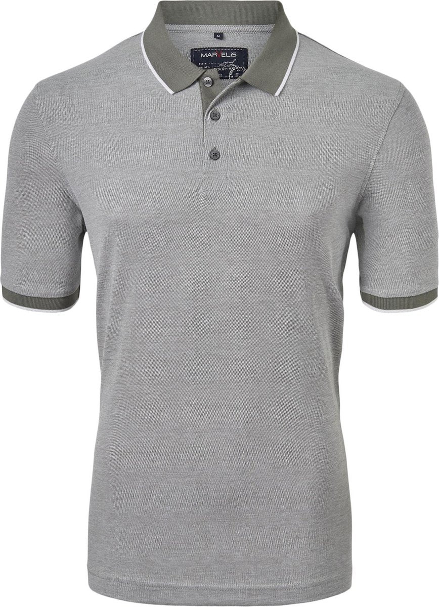 Marvelis Modern Fit poloshirt - kaki melange -  Maat: XXL