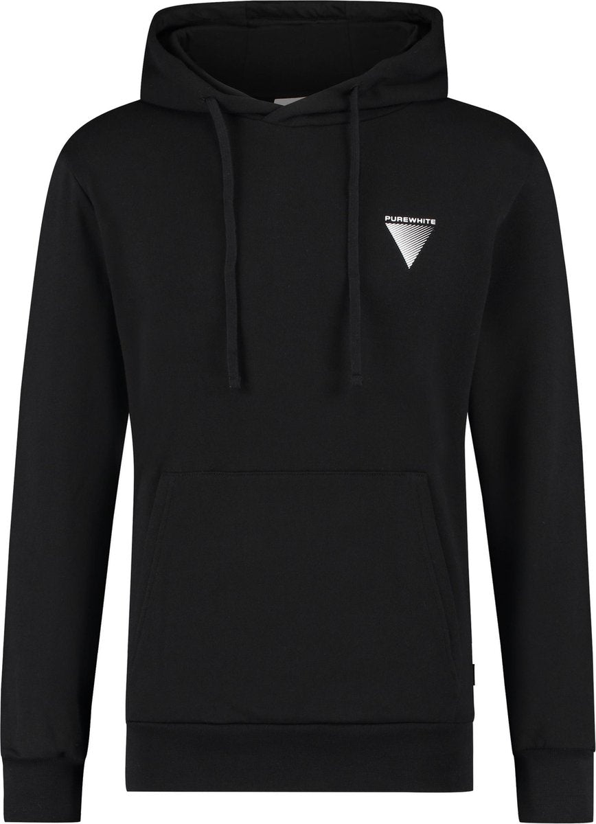 Purewhite Chest Logo Triangle Hoodie - Black - Regular fit