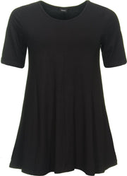 Zazou-A-lijn-shirt-korte-mouw-black