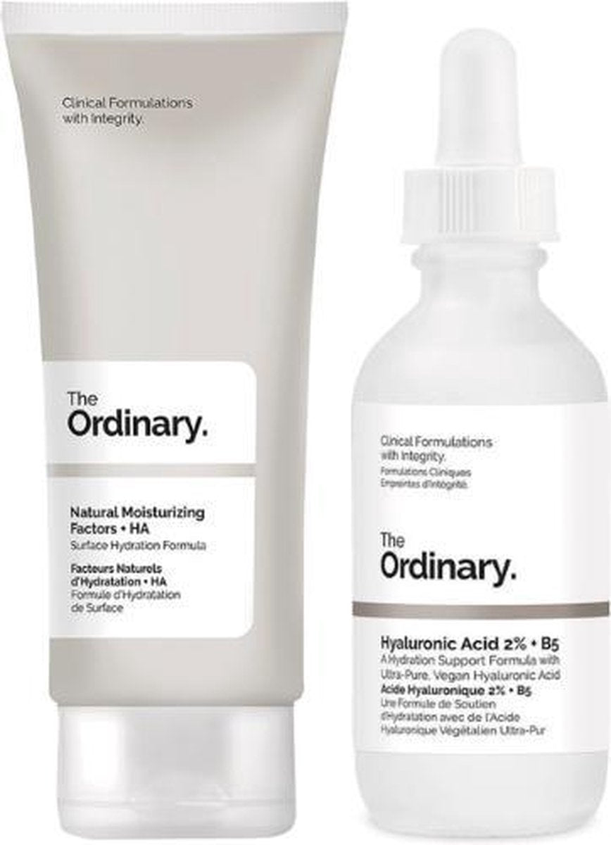 TThe Ordinary verzorgingsset - Natural Moisturizing Factors + HA 100 ml - Hyaluronic Acid 2% + B5 Supersize Serum 60ml - effectieve formules - Intense hydratatie