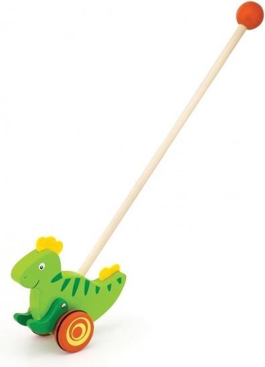 Viga Toys Duwstok Dinosaurus Junior 56 Cm Groen Hout