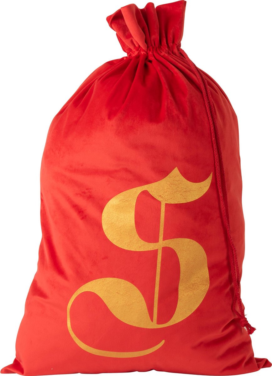 J-Line Zak Kerst S Velvet Rood Large