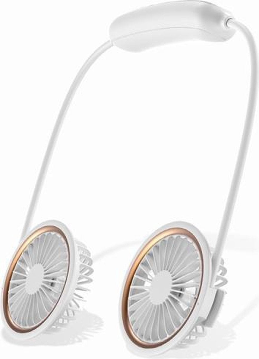 WS36 4.5W 1800mAh Hoek Verstelbare Drie-snelheden Stille Hangende Nekventilator Multifunctionele Handheld en Desktop Kleine Ventilator (Wit)
