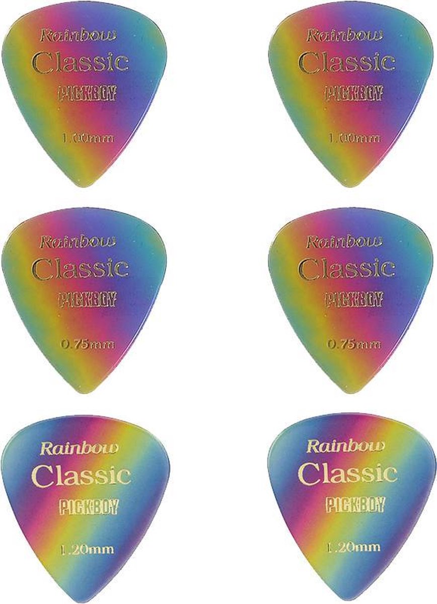 Plectrum Celltex RAINBOW SET 0.75mm-1.20mm 6-pack
