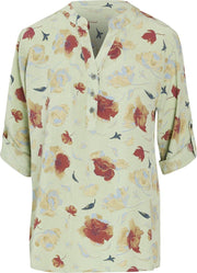 Cassis - Blouse in tencel met bloemenprint - Kaki