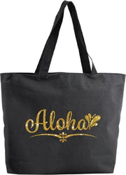 Aloha shopper tas - zwart - 47 x 34 x 12