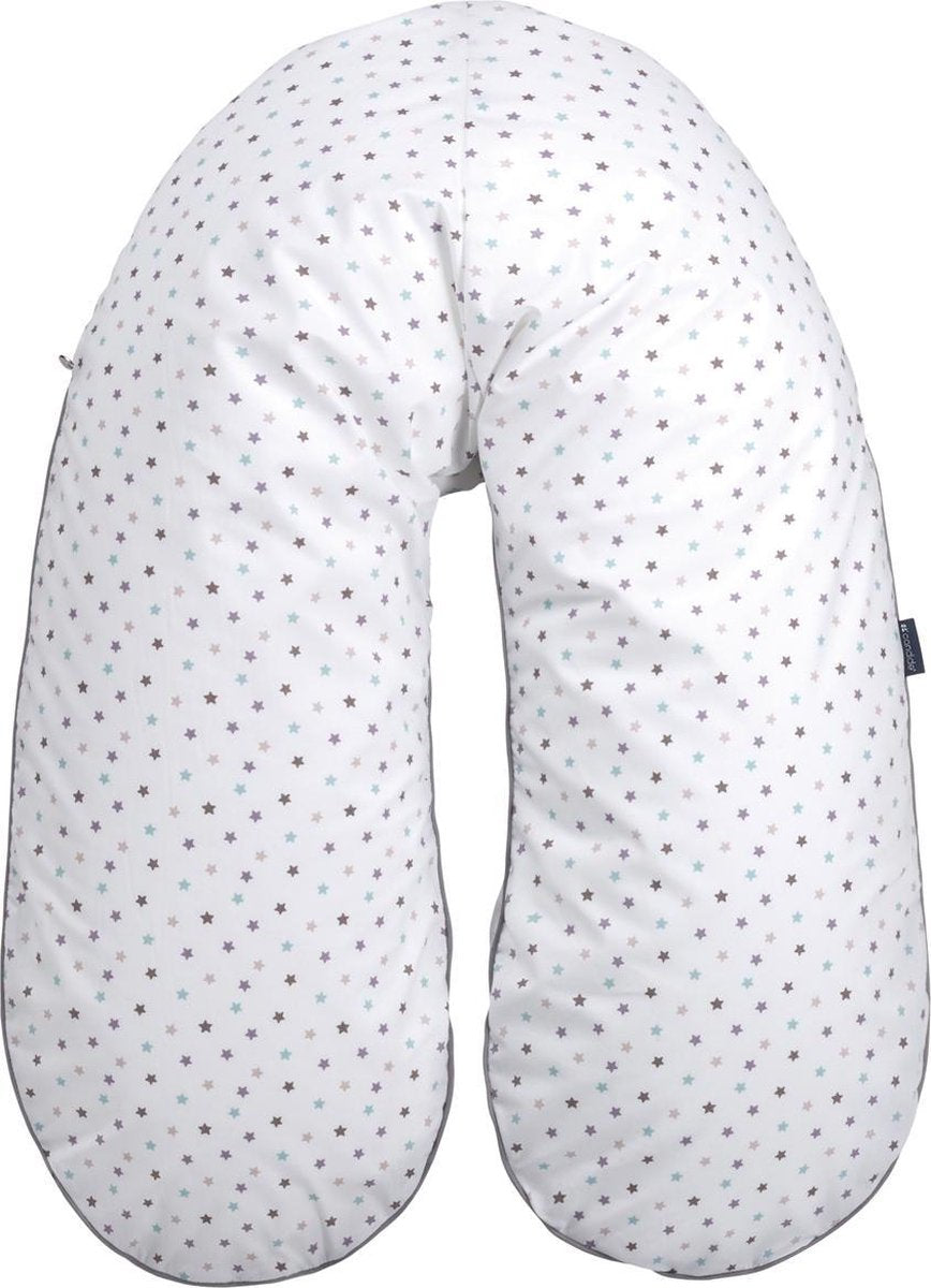 Candide -  Zwangerschaps- en voedingskussen van wit katoenpolyester met sterren print