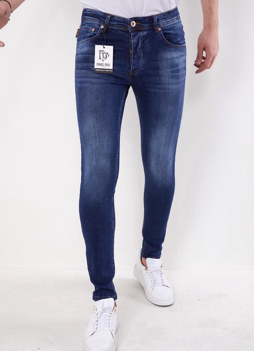 TRUE RISE Heren Jeans Stretch - Slim Fit -5303 - Blauw - Maten: 30